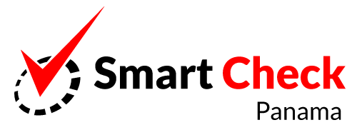 Logo of the company smart check in Panama, this company sells biometric clocks and electronic devices